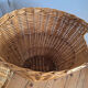 Large vintage rattan basket, retro wicker decoration