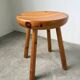 Pine stool assigned to Charlotte Perriand for Les Arcs.