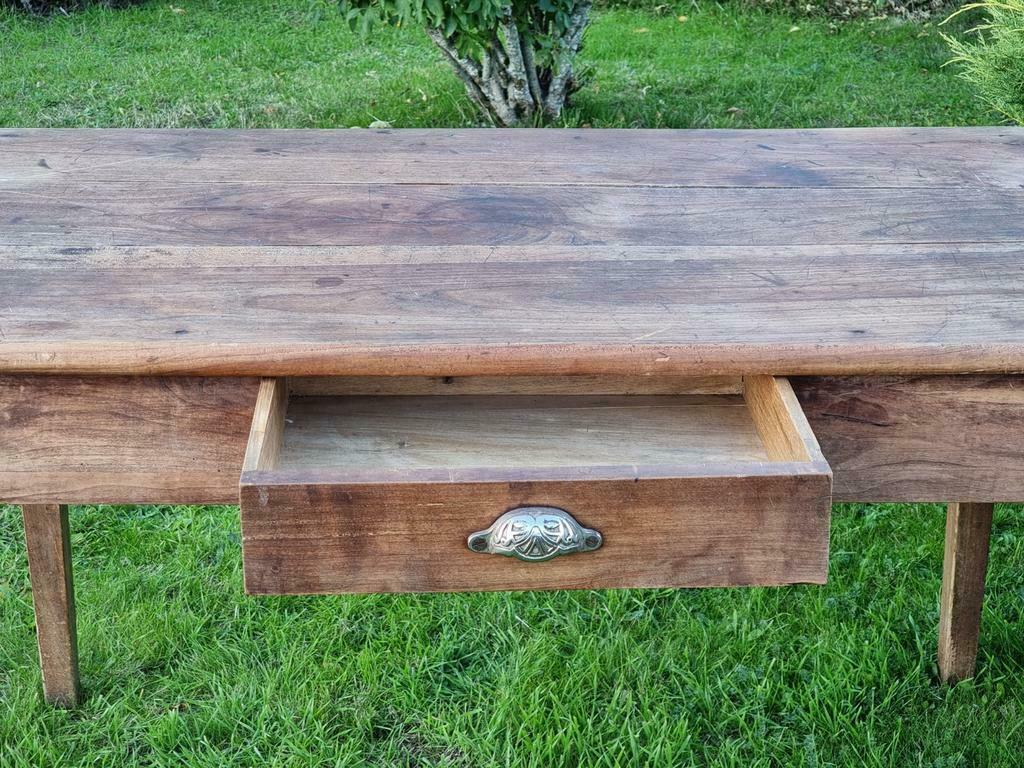 Antique farmers table French kitchen table walnut