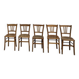 Série de 5 chaises bistrot