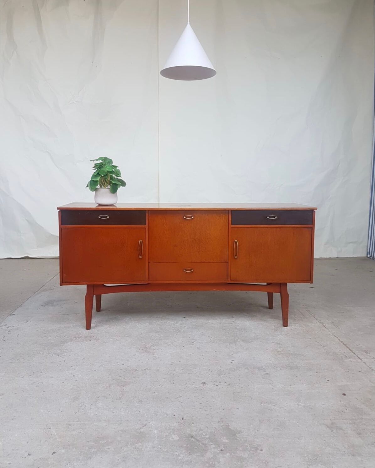 Vtg Mid Century 50s Sideboard Cocktail Drinks Cabinet Italian Design Retro