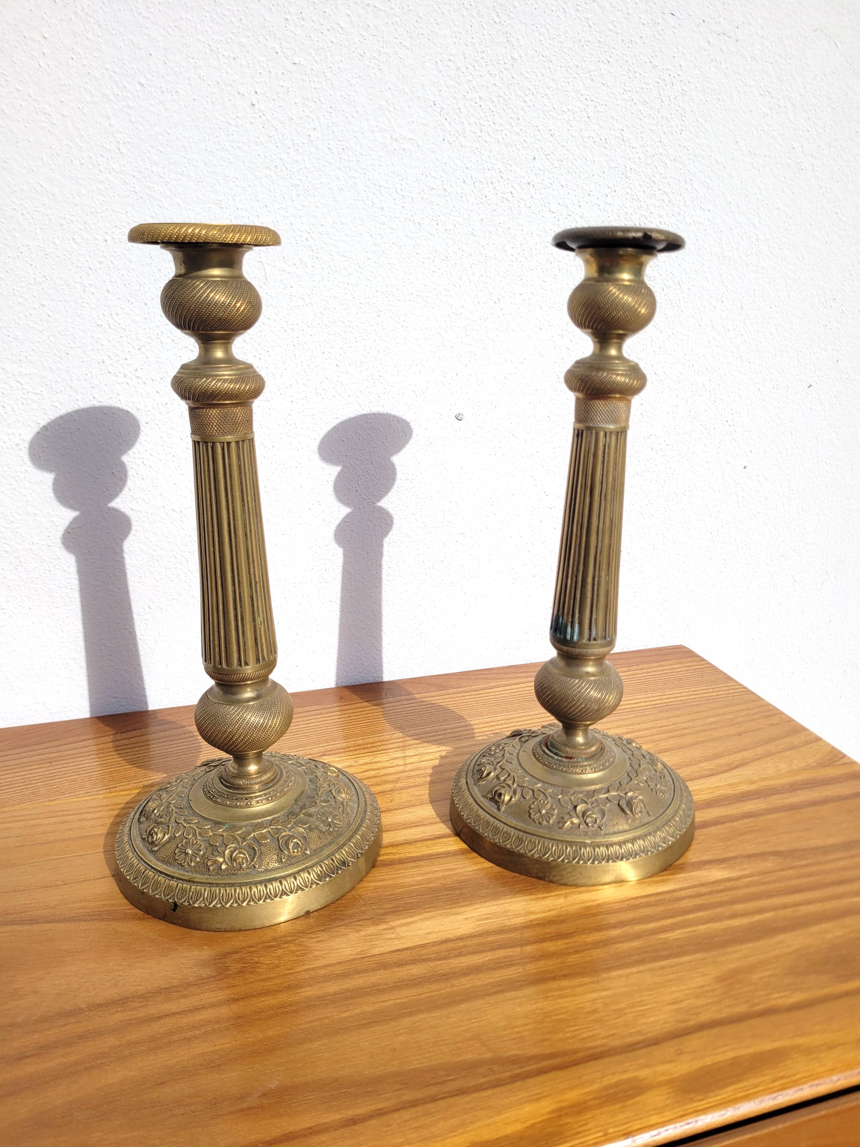 Pair of 19th century Neoclassical candlesticks