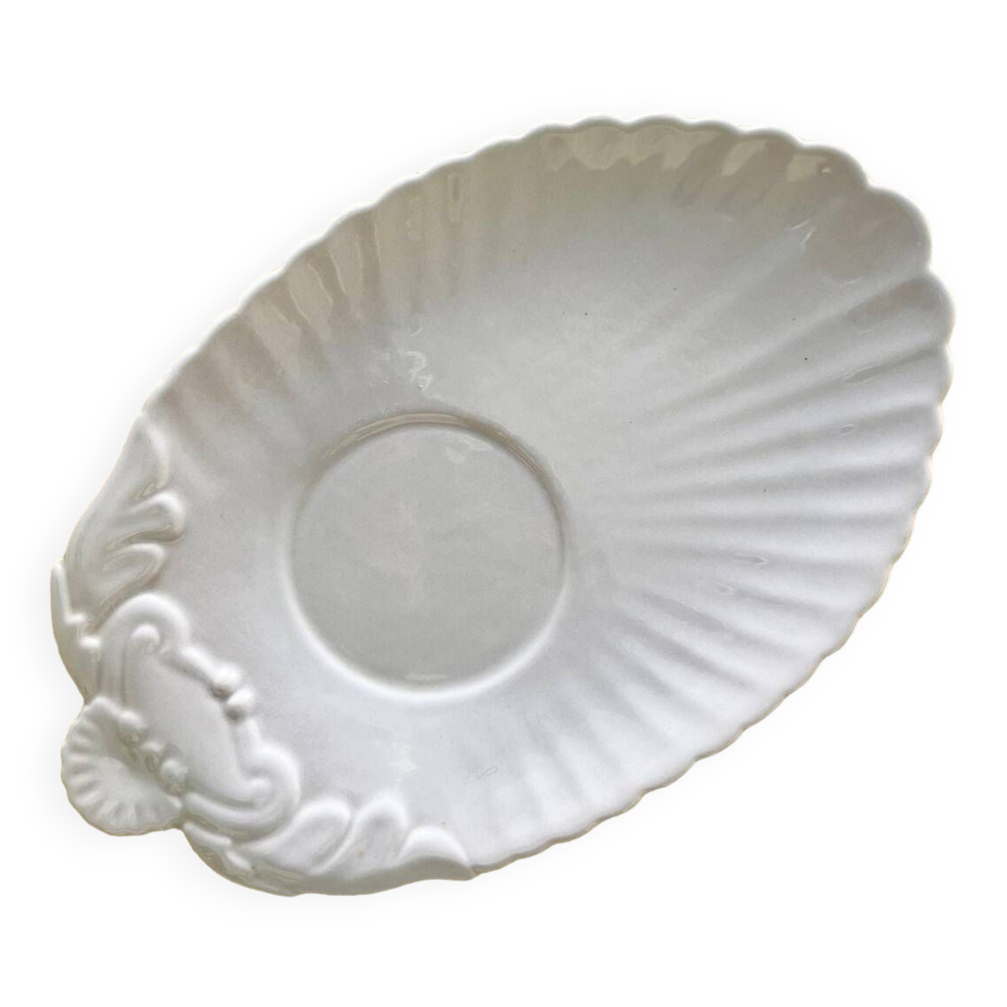 Quimper mauve earthenware dish