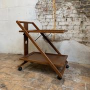 Folding wooden service trolley, 1960