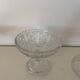 Two dredged cups in transparent glass geometric patterns in old relief