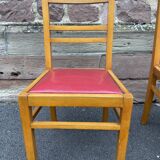 Lot of 4 vintage art deco chairs 1950 mid-century furniture damaged by rené gabriel