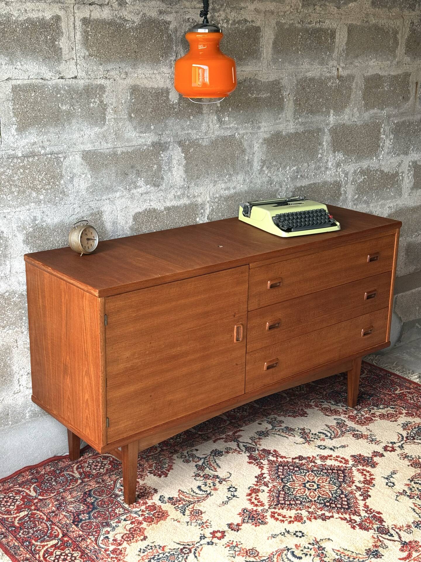 Enfilade buffet scandinave vintage en teck, 1960