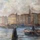 Tableau HSP school of the North Impressionist late 19th century marine port signed + frame