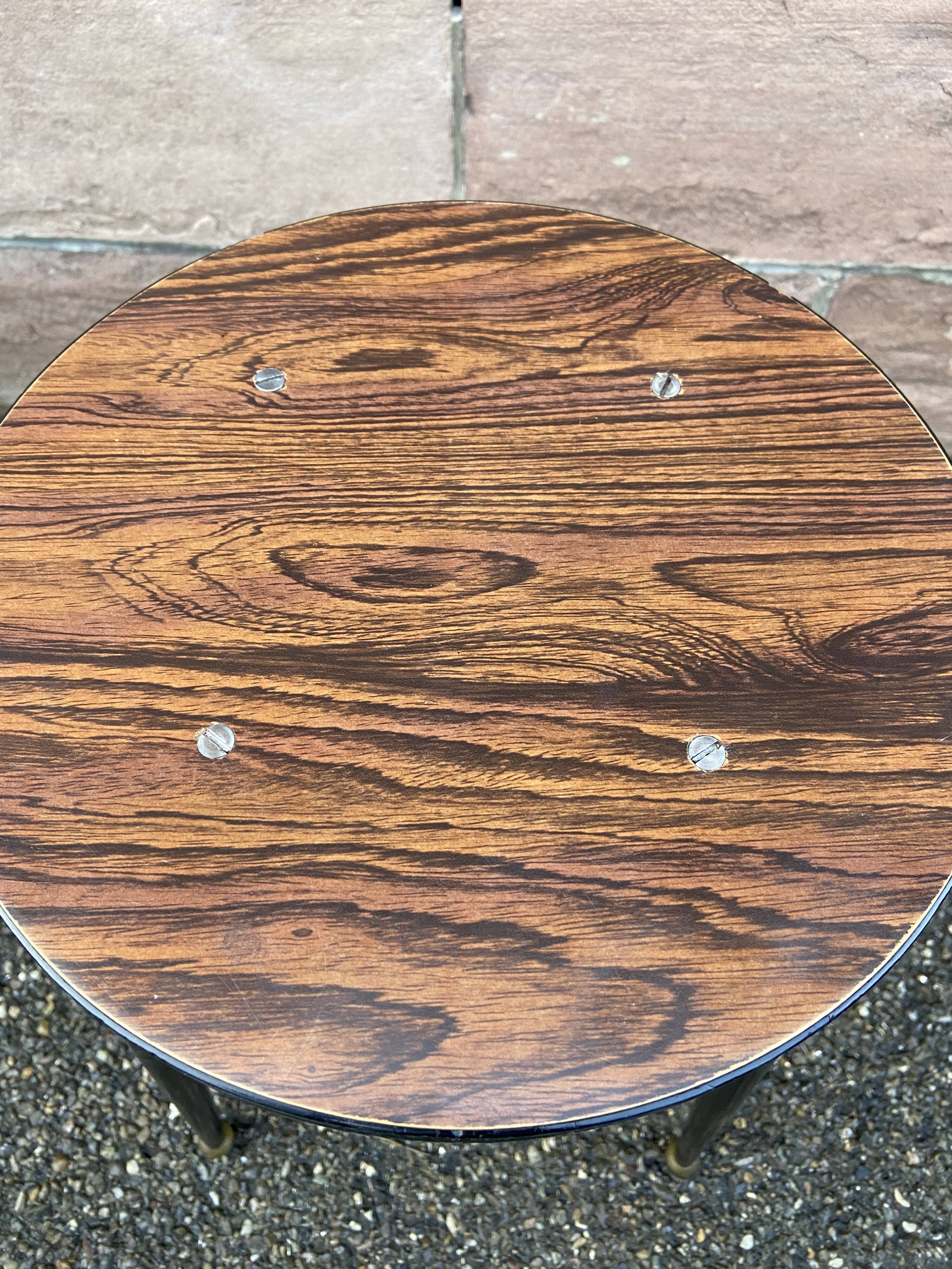 Vintage Scandinavian metal & formica stool 60s