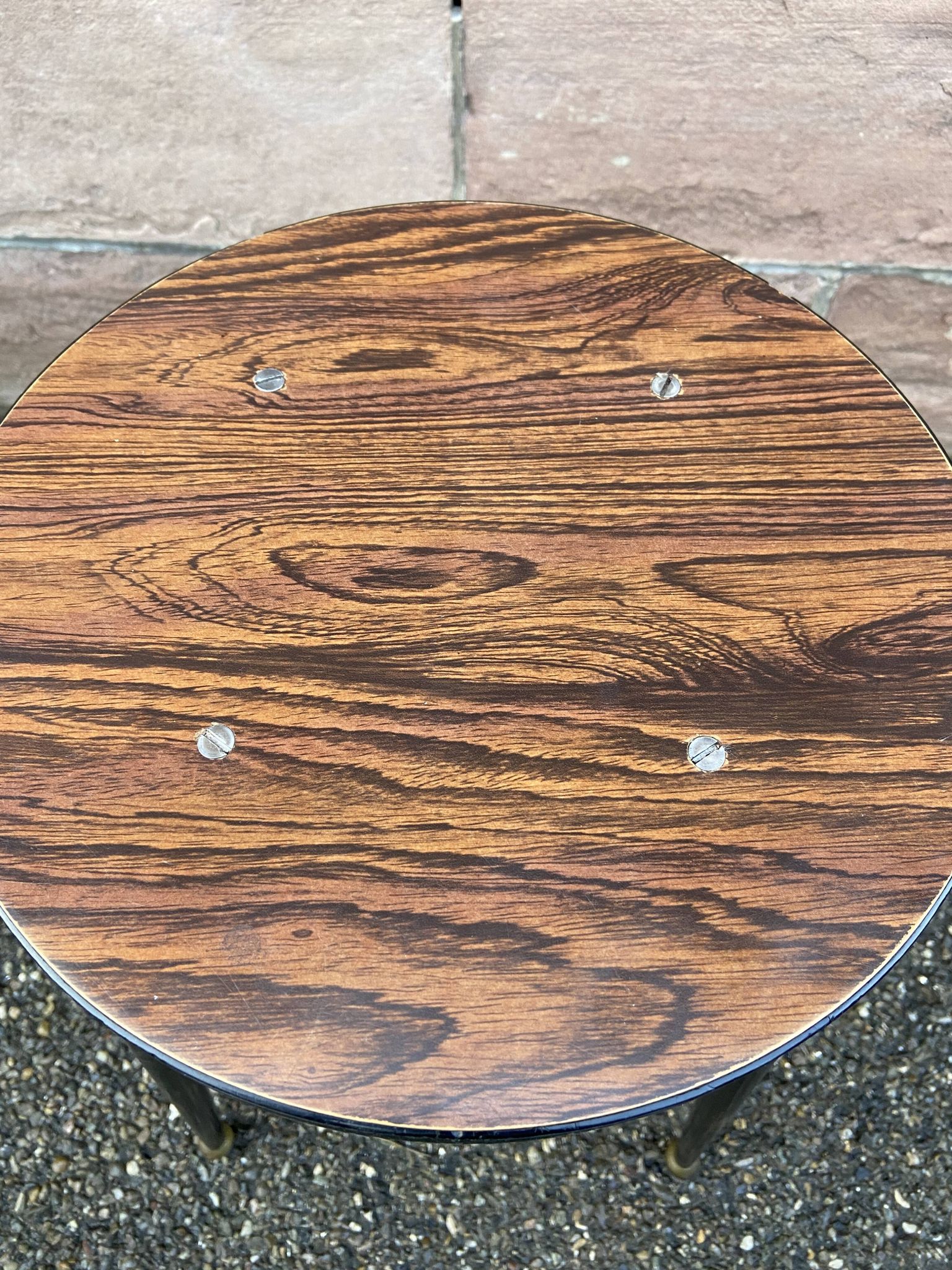 Vintage Scandinavian metal & formica stool 60s