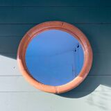 Round rattan mirror