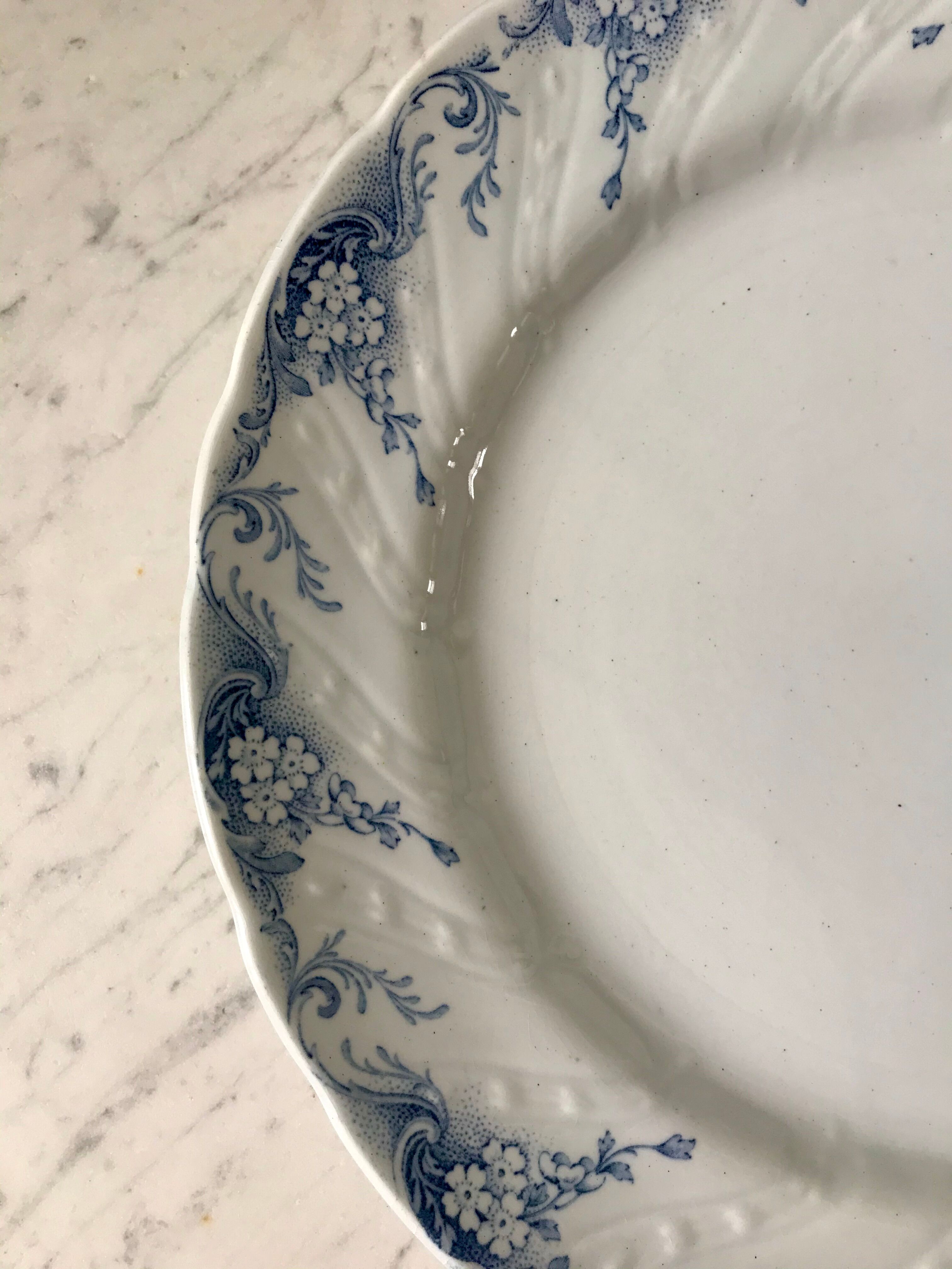 Round dish in Iron Earth K&G Lunéville model "Angèle" late 19th century