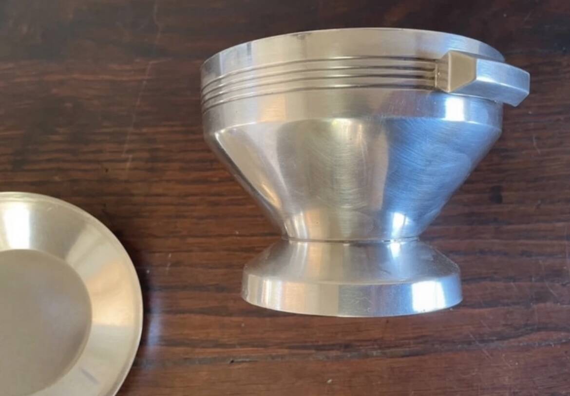 Art Deco silver-plated sugar bowl and sweet jar