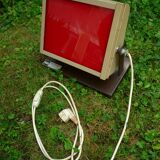 Square red lamp to install, industrial style