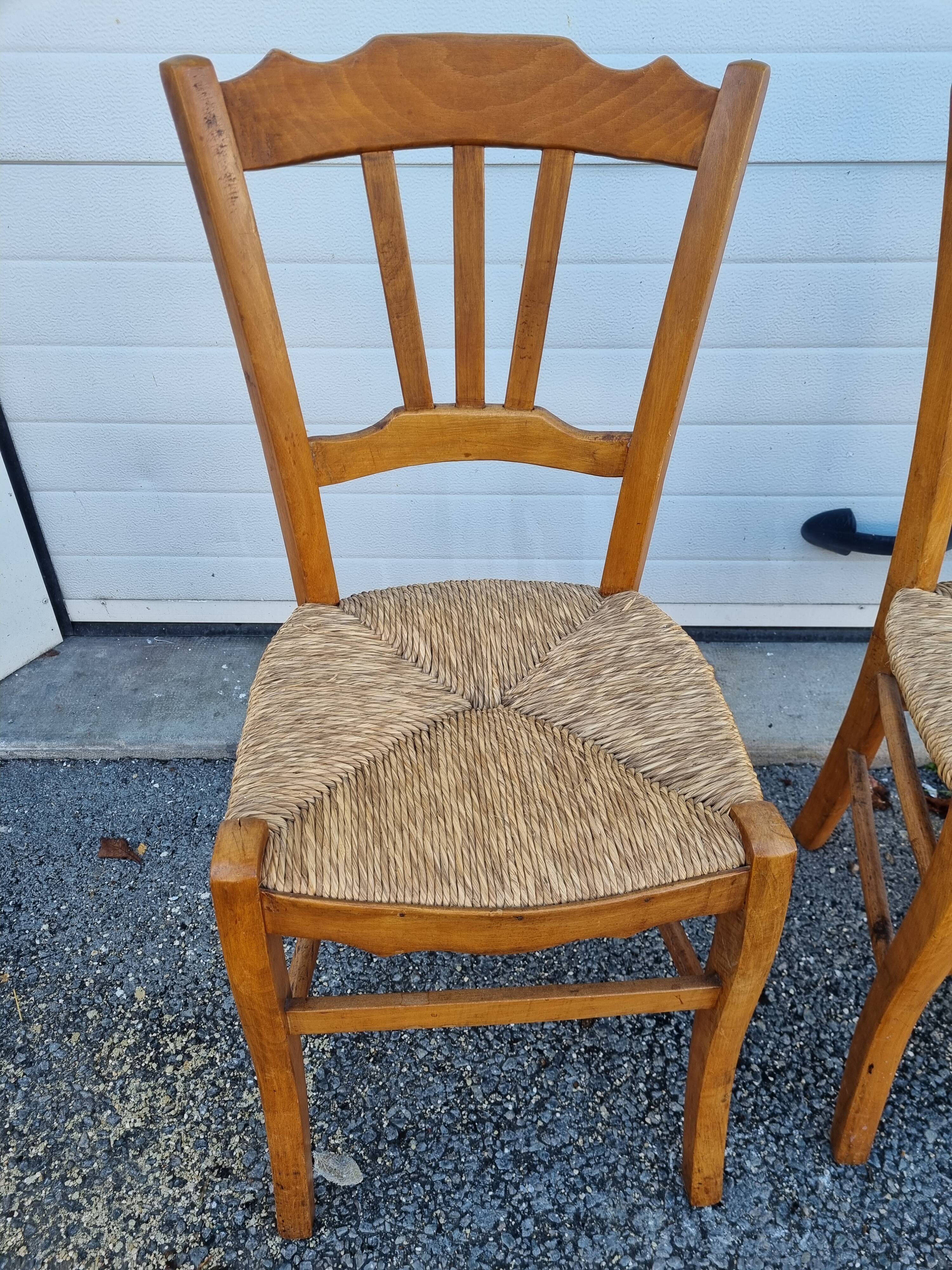 5 rustic straw chairs from 1970/80
