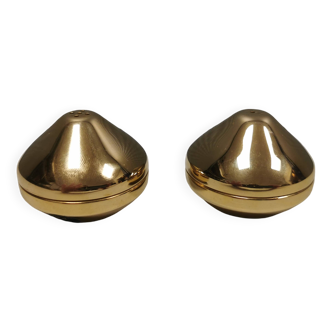 Beautiful set of salt and pepper shakers in 24 carat gold plating from Danish Altecco 1970-80s