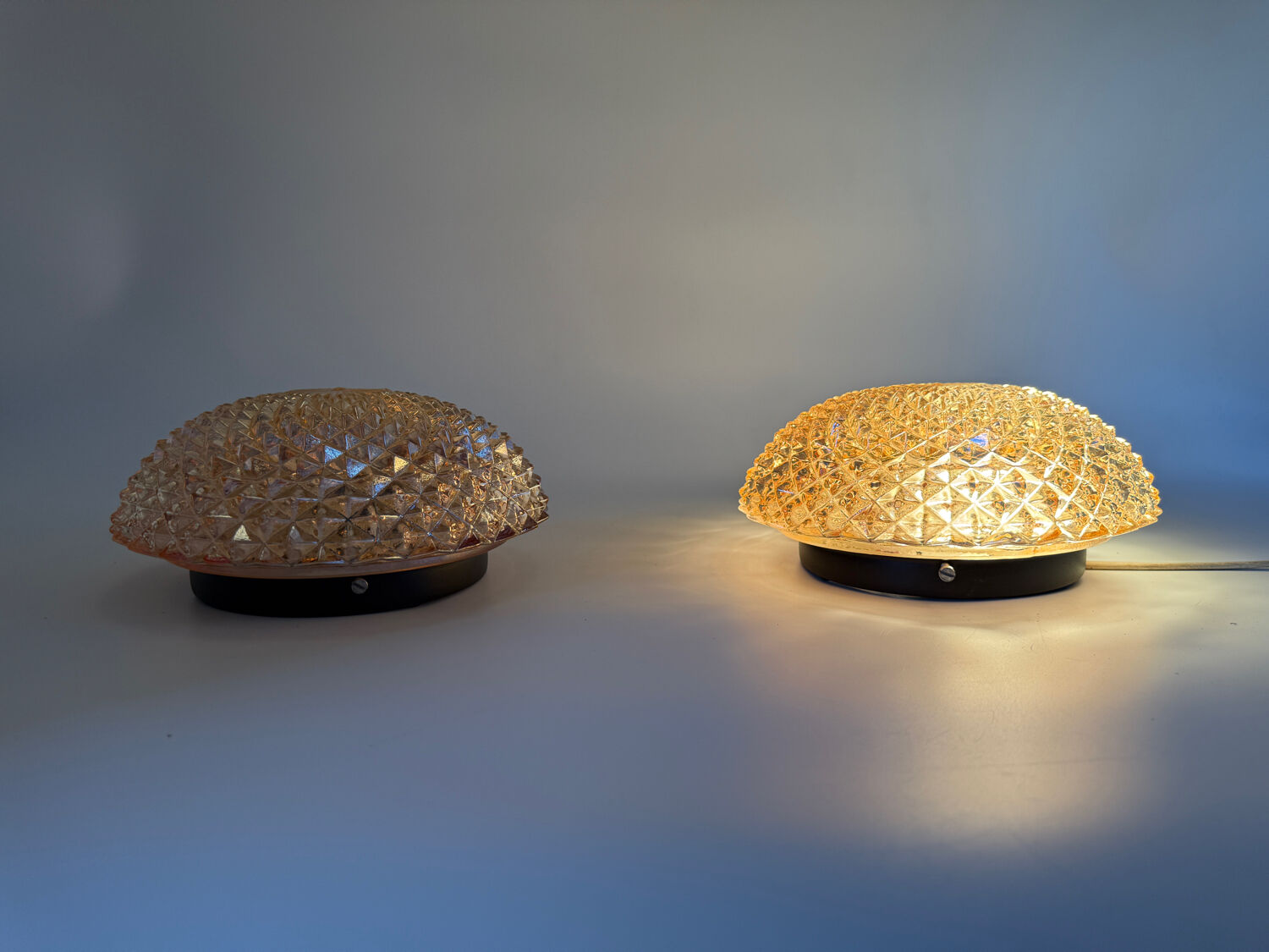 Vintage amber wall lights