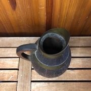 Ancien Pichet Bois + Cerclage Laiton Vintage