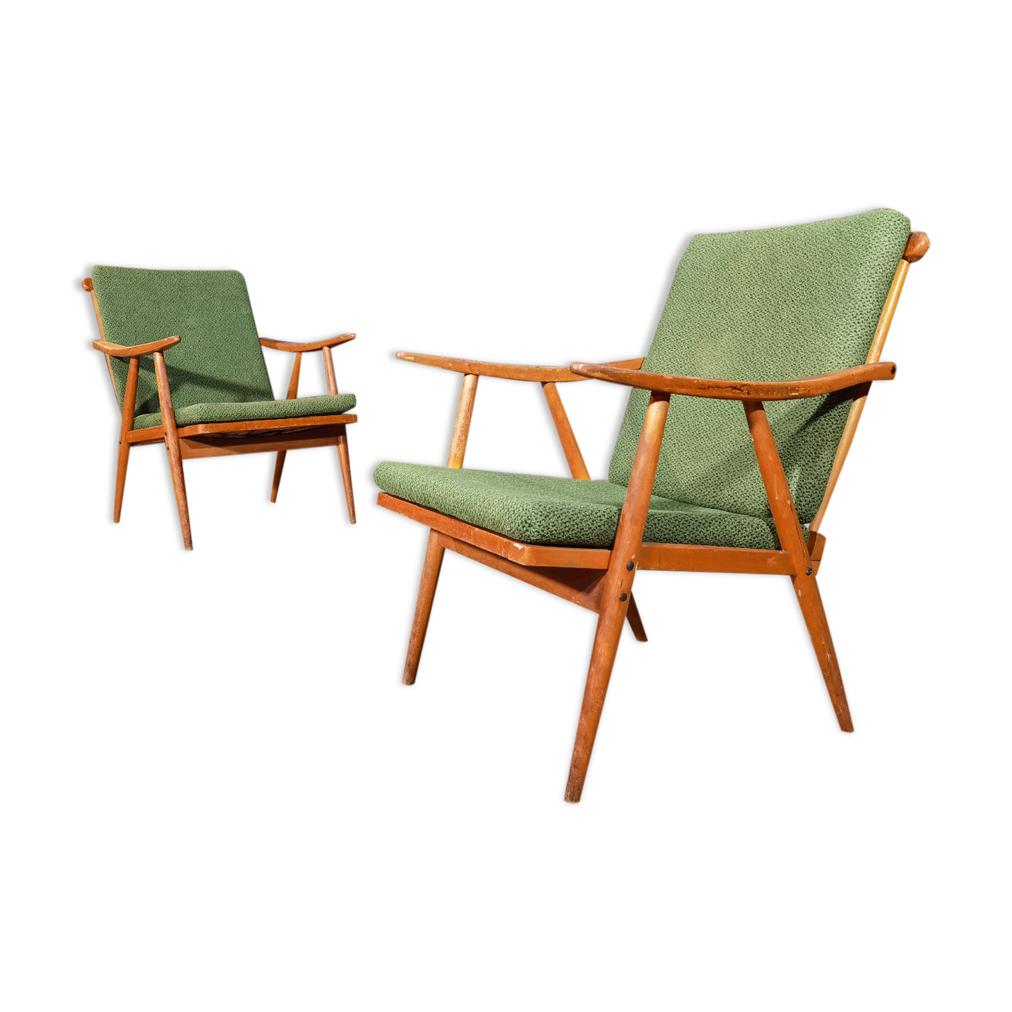 Pair of Thonet Boomerang armchairs
