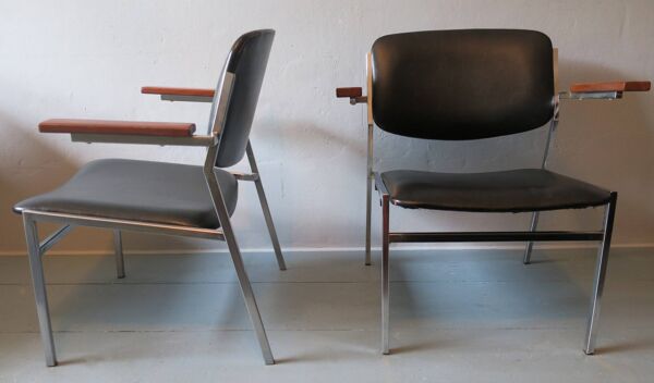 Paire de fauteuils Gijs van der Sluis modèle 57, Pays-Bas 1960