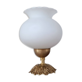 Lampe en bronze et opaline