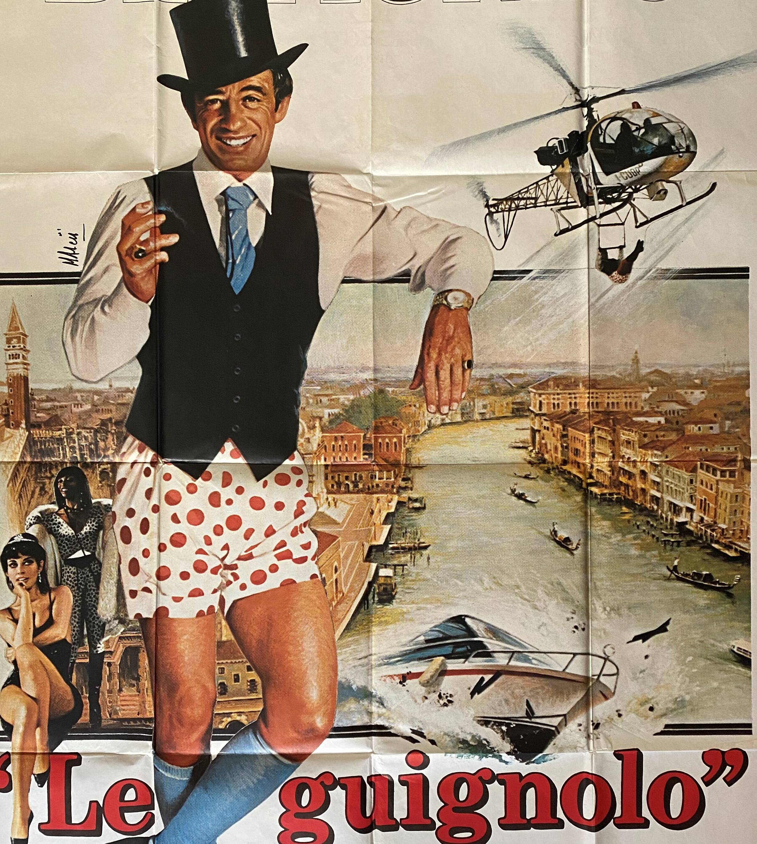 Original cinema poster "Le Guignolo" Jean-Paul Belmondo 120x160cm 1980