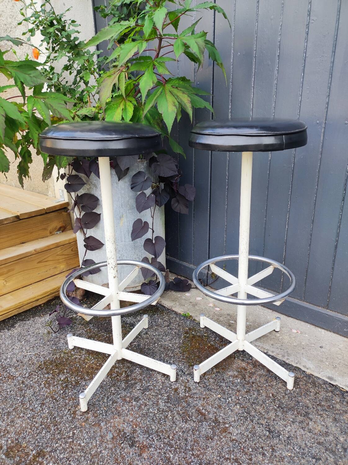 Two beautiful vintage bar stools