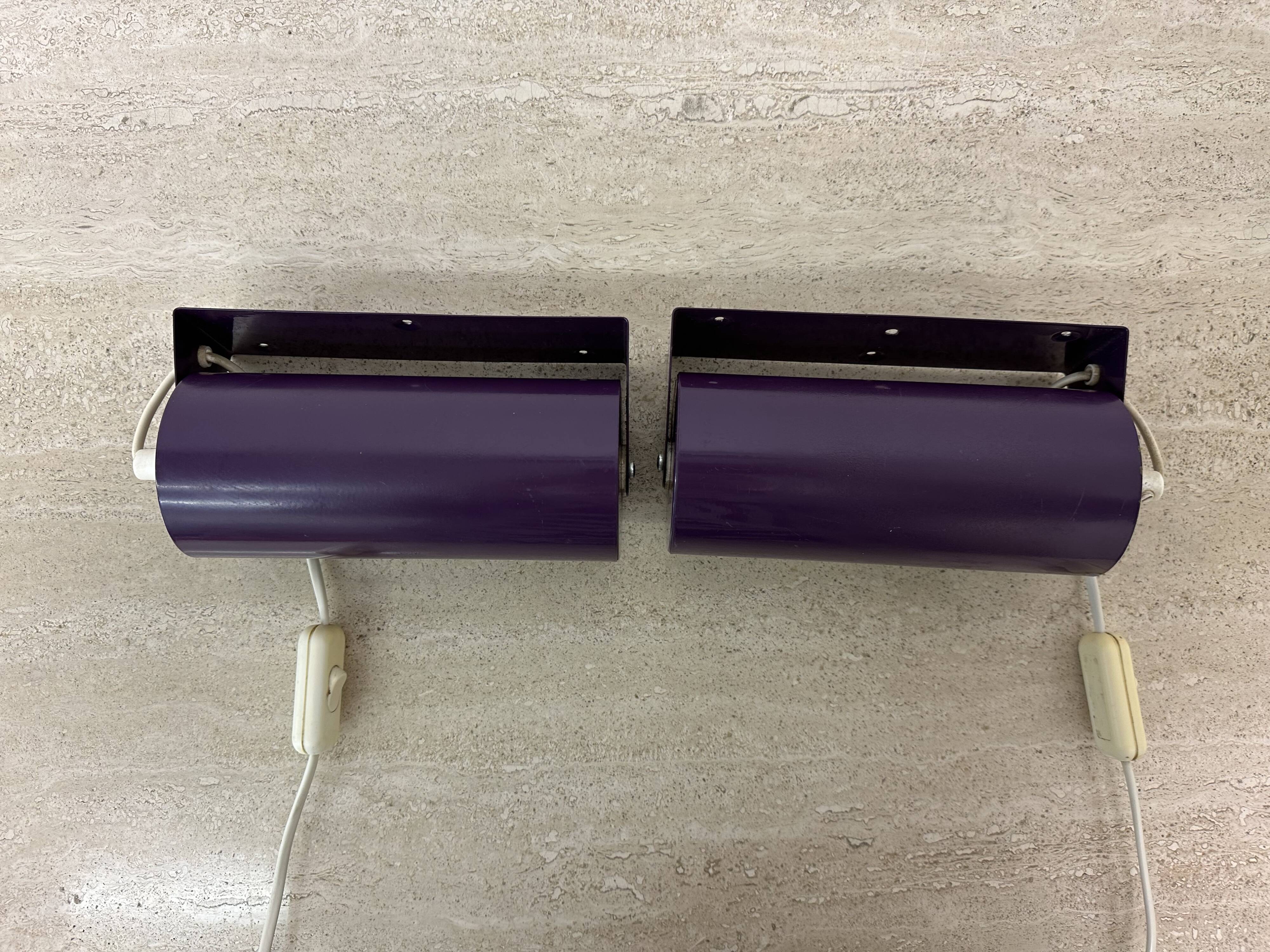 Vintage IKEA LOD V413 purple metal wall lamp bedside lamp wall lamp 1980s S