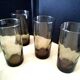 6 smoke-coloured glasses, torso effect, 1970s