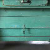 Furniture by trade / console in patinated green wood