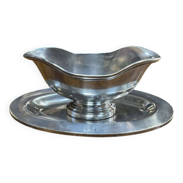 Saucière en métal argenté ercuis de la marine nationale