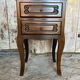 Antique Nightstand Louis XV Style Wood 2 Drawers Vintage #E294
