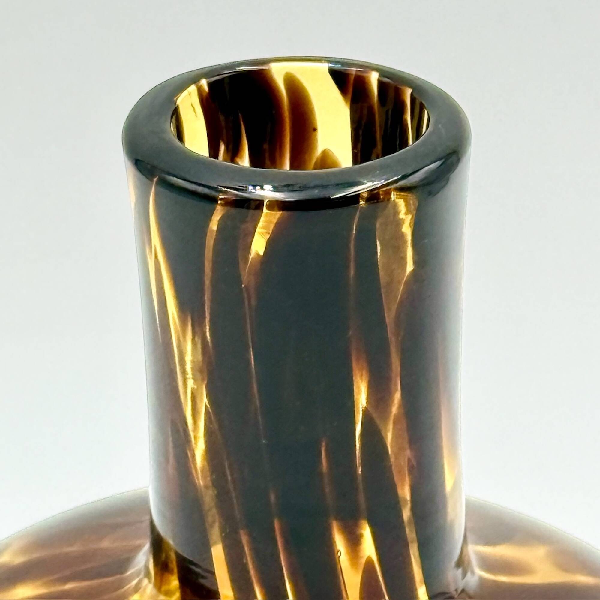 Empoli Blown Glass Vase with Amber and Brown Hues, 1960s