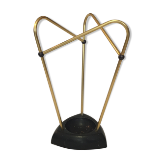 Vintage umbrella holder in gilded aluminum 1960