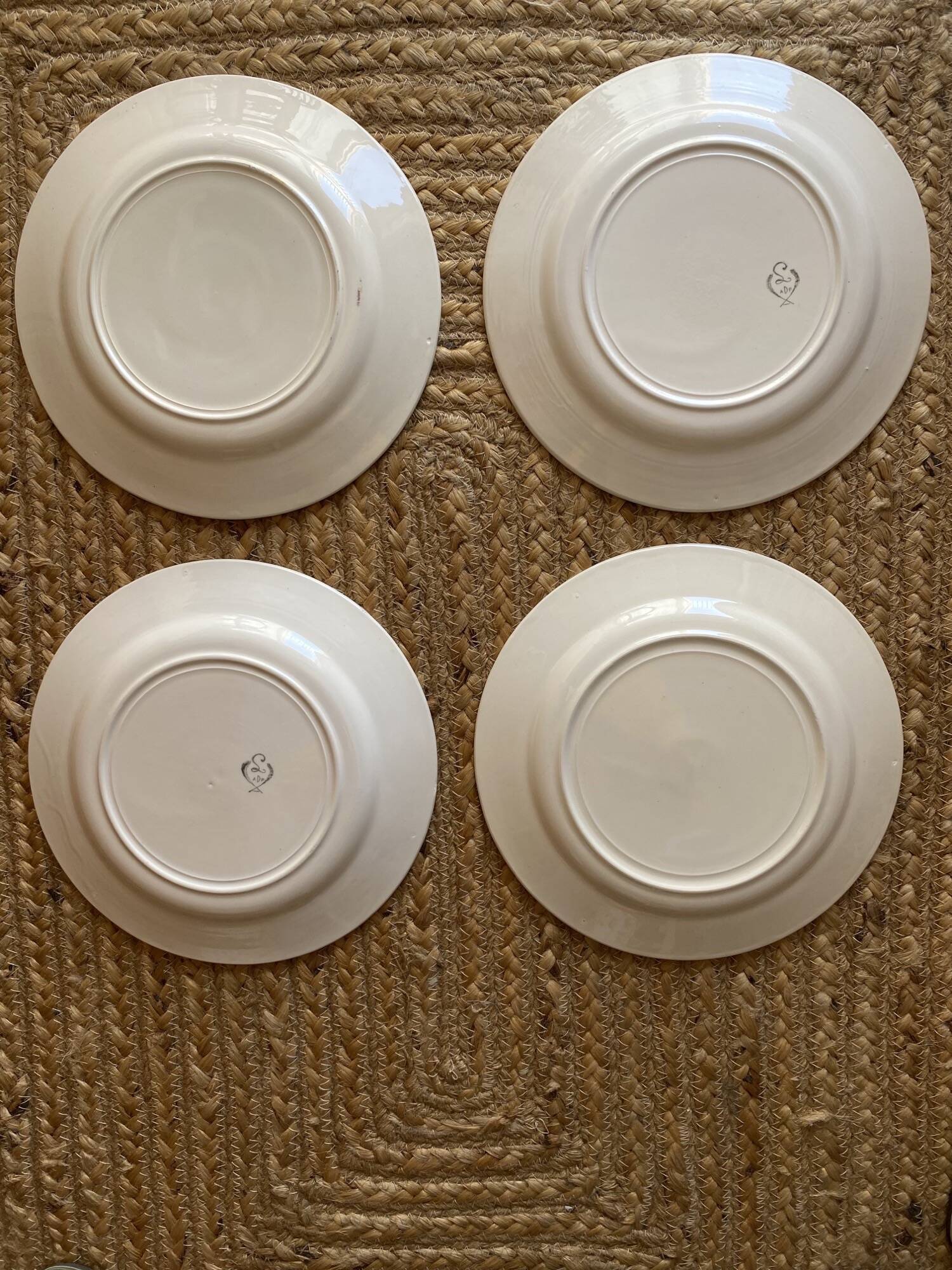 4 antique flat plates from ADP manufacture