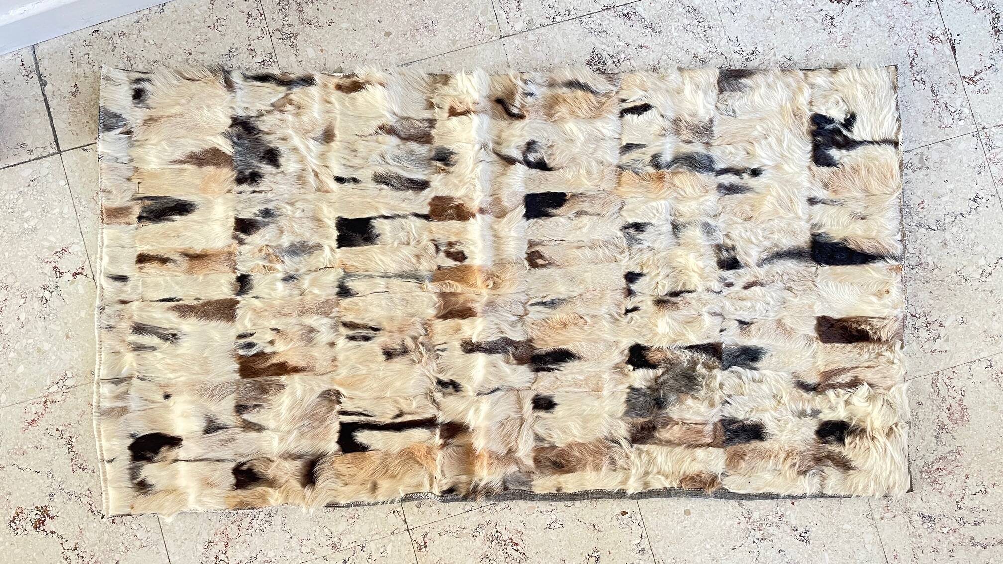 RUG Skin 1970s Beige-Brown - 56 x 107cm