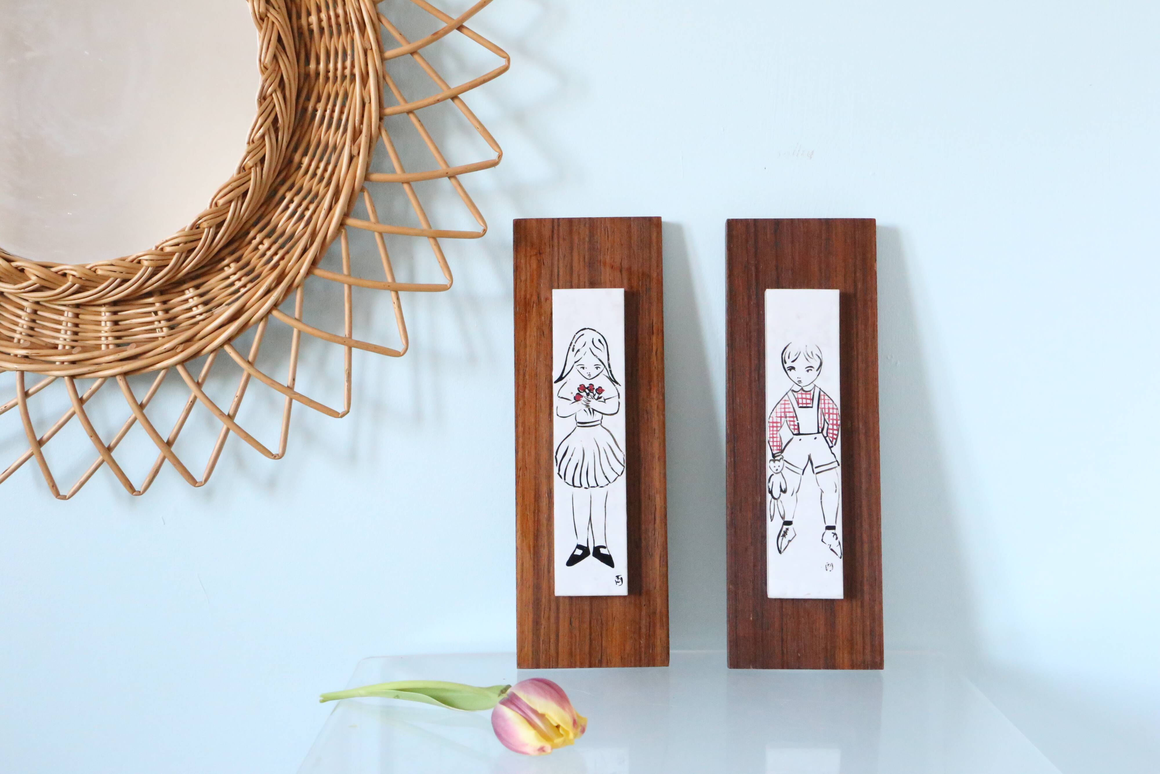 Ceramic wall paintings, vintage, vintage wall decoration