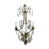 Chandelier 3 lights bronze and crystal