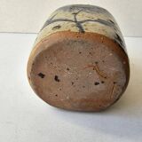 Vase with floral motif in enamelled ceramic - signed Suzanne Dauliach