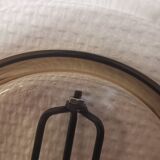 Set of 6 hollow plates in smoked brown glass Vereco 70'S Vintage