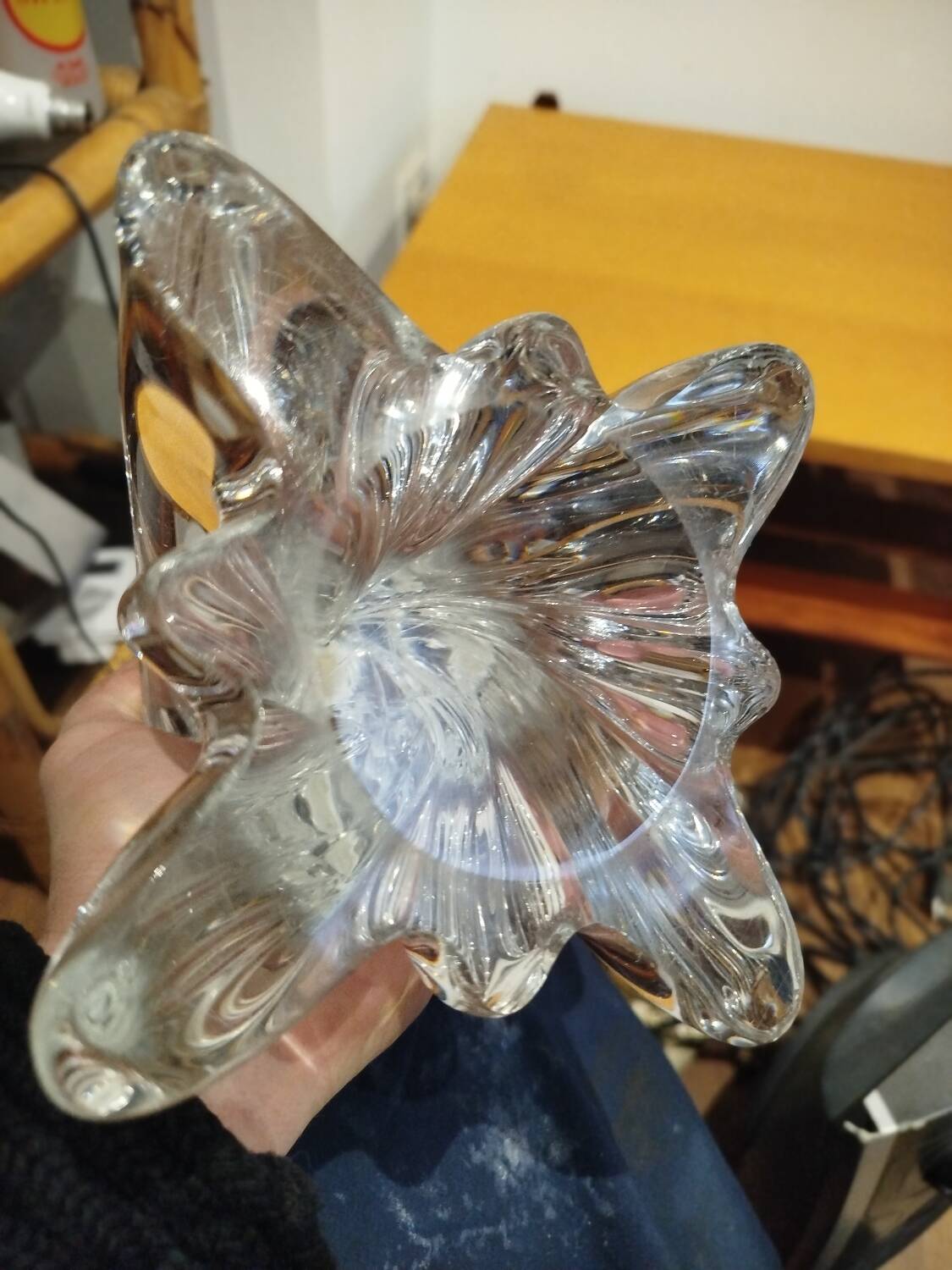Pied de lampe en cristal Baccarat signé – France – années 70
