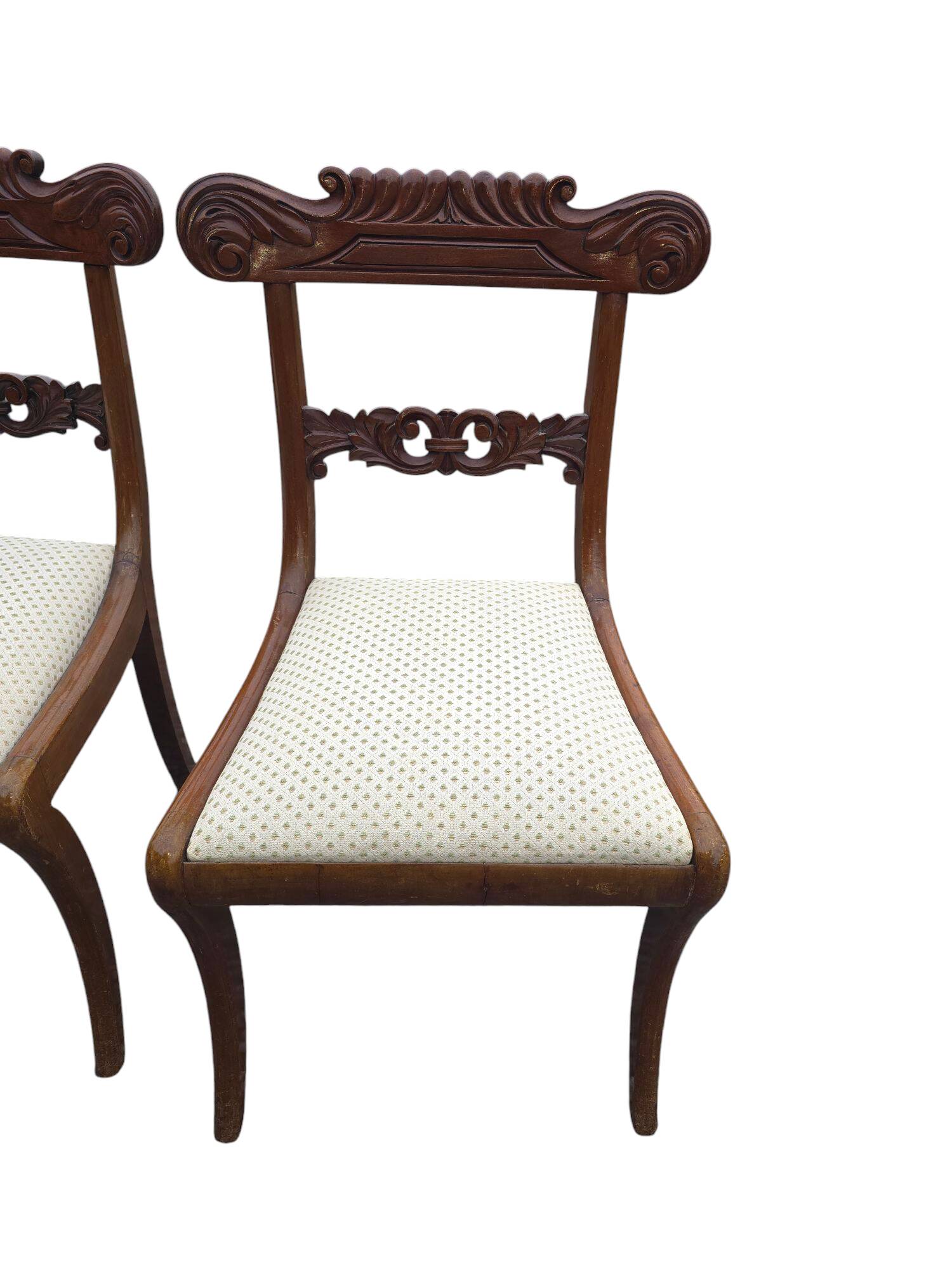 Solid mahogany chairs x 3