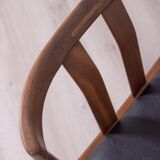 Pair of Vintage 60's Chairs in Teak Wood and Leather Danish Design