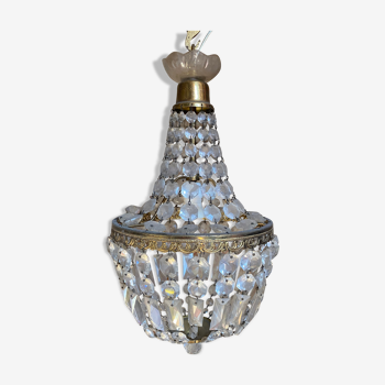 Lustre pampilles cristal montgolfiere