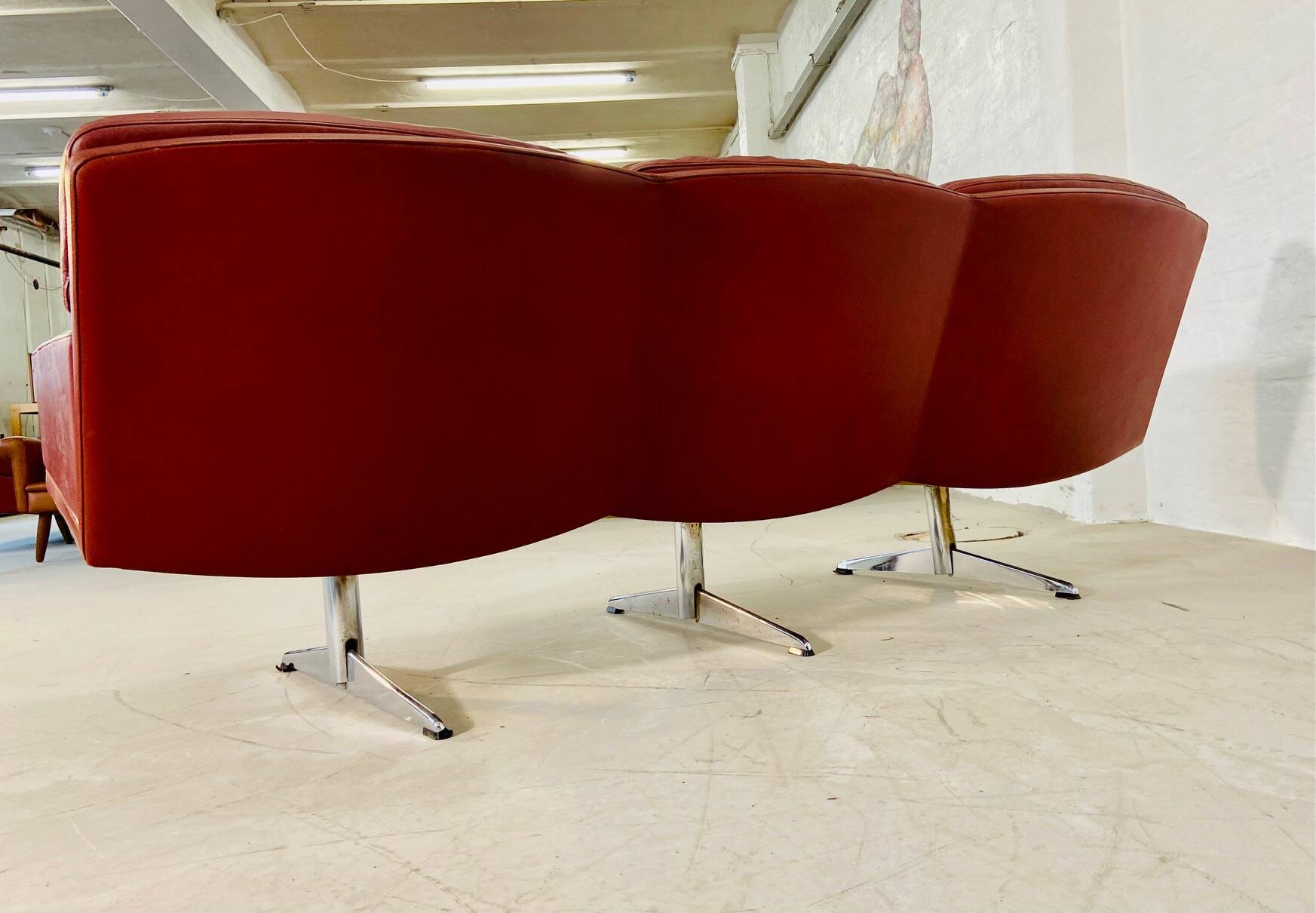 VINTAGE NORWEGIAN FREDERIK KAYSER FOR VATNE MØBLER 3 PERSON SOFA 1970,s