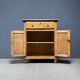 Old marbled ochre yellow French farmhouse cabinet