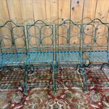 Set of 4 metal garden chairs