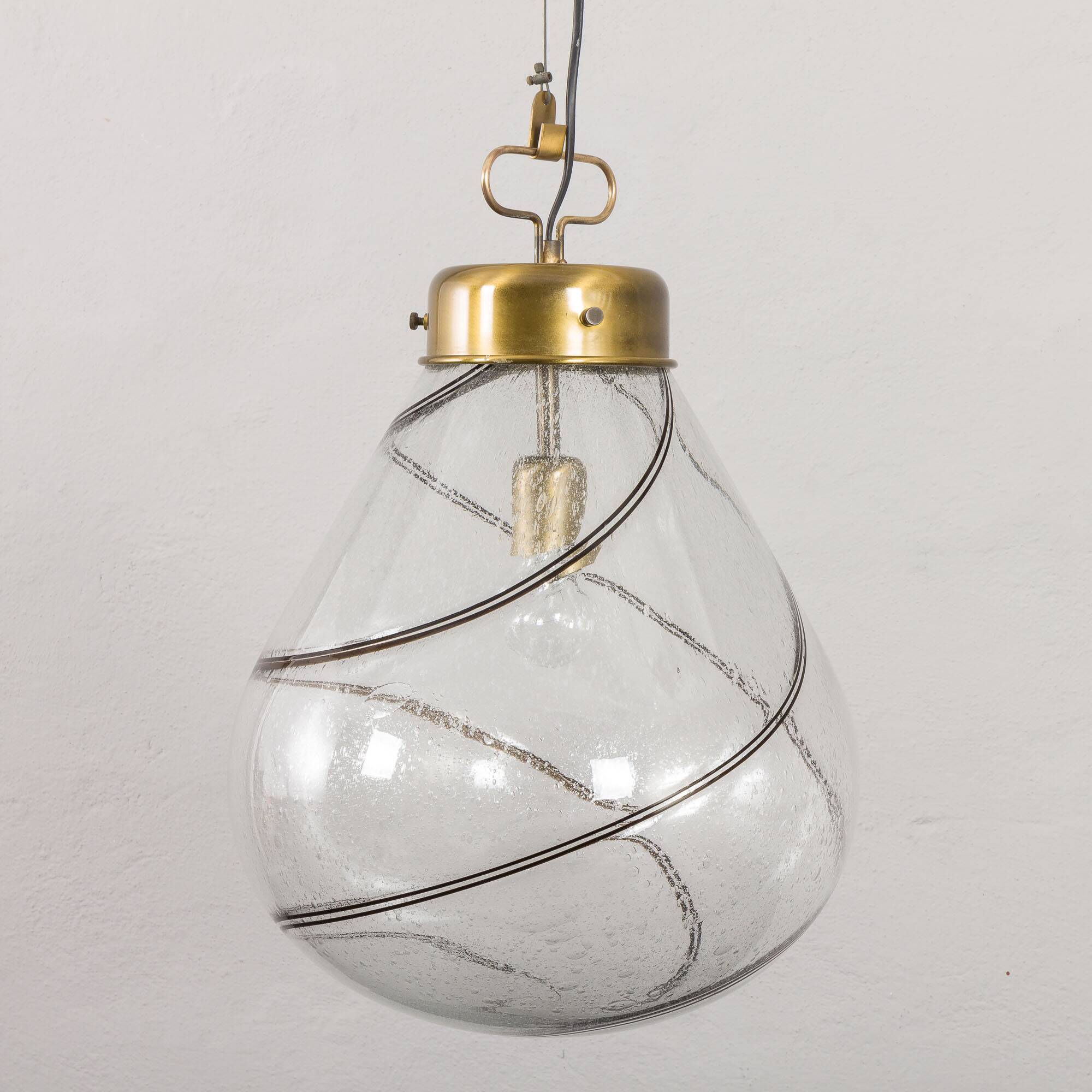 Italian mid-century Murano glass pendant lamp 1970s