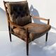 Fauteuil vintage en cuir "Läckö high" INGEMAR THILLMARK, OPE Möbler, 1965