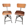 Paire de chaises industrielles de type Biénaise